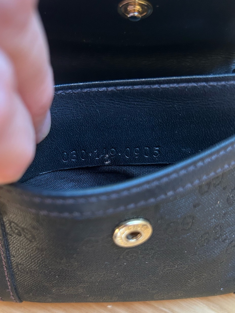 Vintage Gucci Black Card Case Wallet Coin Pouch Coated Canvas Leather Logo - Picture 4 of 9